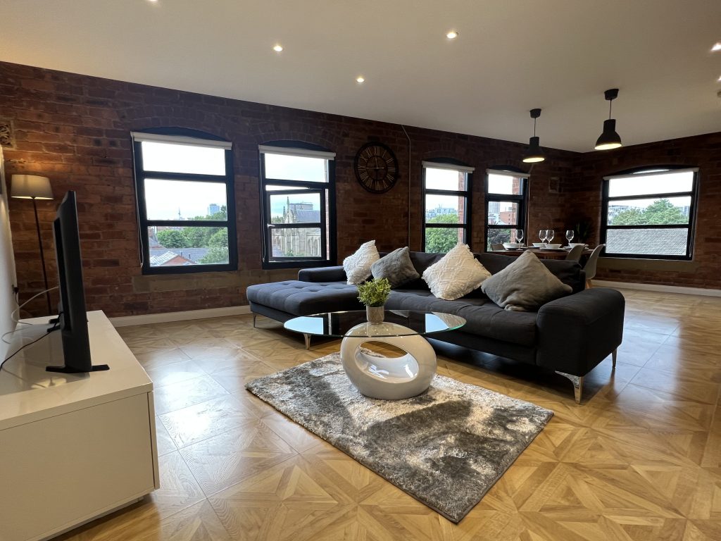 Liberty Suite Living Room city centre apartments to rent